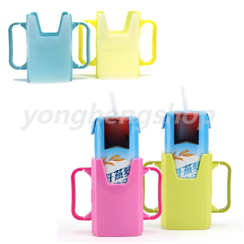 Giá đỡ hộp sữa/ nước ép trái cây tùy chỉnh chống vỡ có tay cầm đôi tiện dụng cho bé