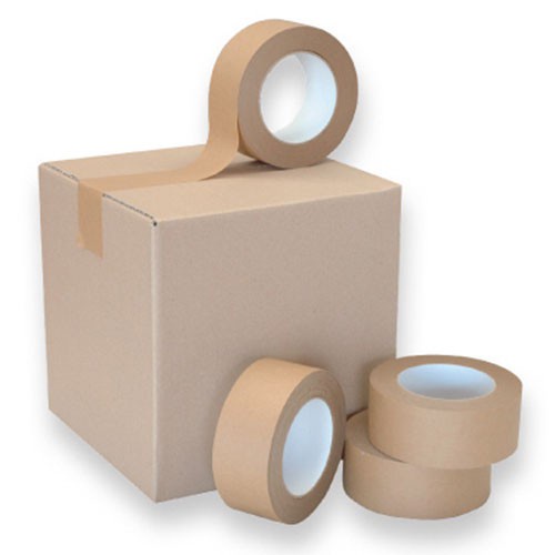 Băng dính giấy Kraft da bò  khổ 5cm và 2.5cm trơn, nhám dài 35m