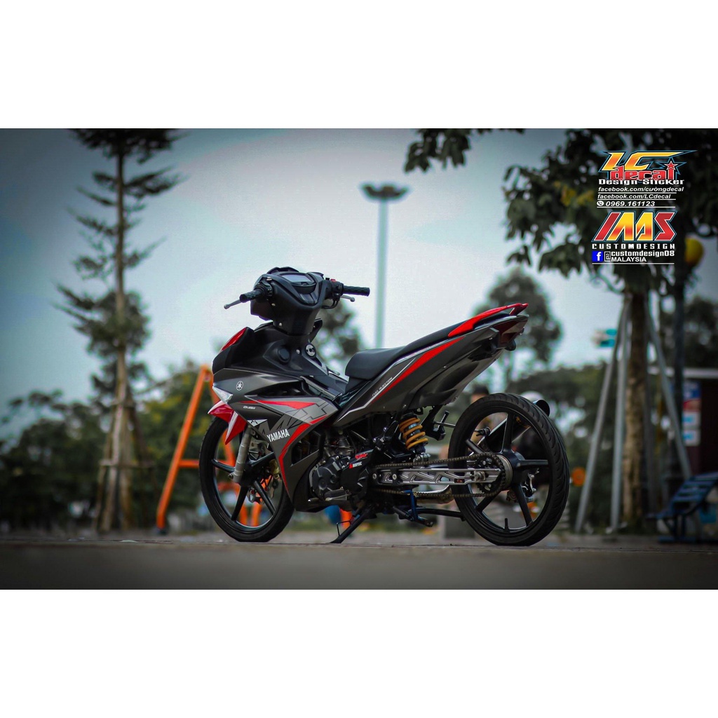 TEM RỜI mẫu MX KING đỏ đen cho Exciter 150 xám đỏ - tem chuẩn form không bay màu