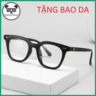 Mắt kính trong, kính giả cận chữ V form nhỏ, gọng kính cận thời trang Unisex Hàn Quốc