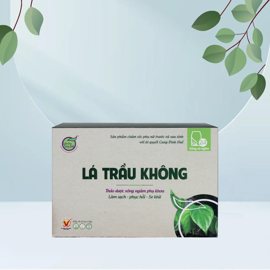 Lá Trầu Không Phục Hồi Vùng Kín BẢO NHIÊN Thiết Kế Dạng Gói Giúp Mẹ Có Thể Xông Ngay Tại Nhà Vô Cùng Tiện Lợi Hộp 8 Gói