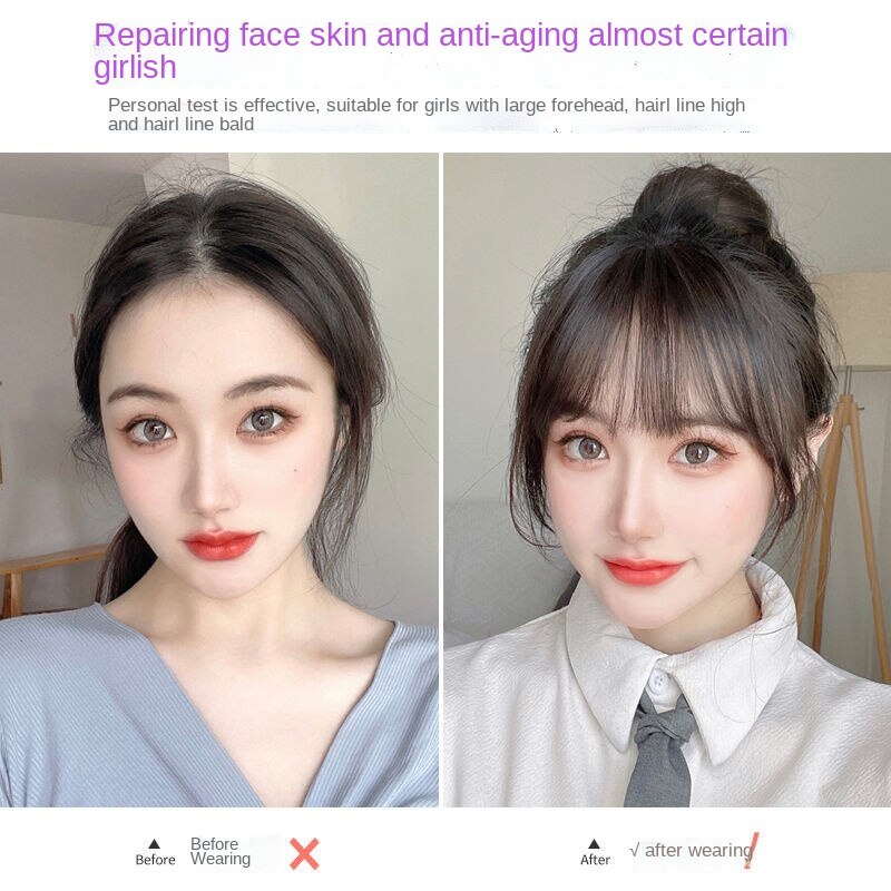 Tóc giả mái ngang màu tự nhiên dành cho nữ