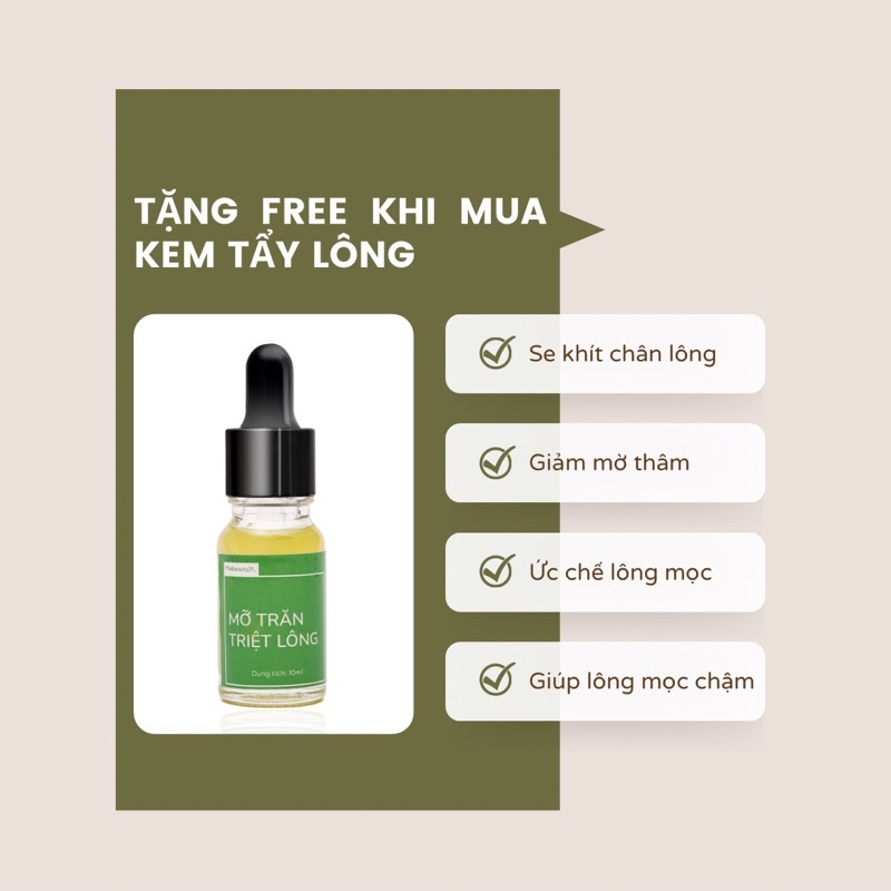 Kem Tẩy Triệt Lông Toàn Thân Iwax 150ml + Mỡ Trăn Triệt Lông 10ml