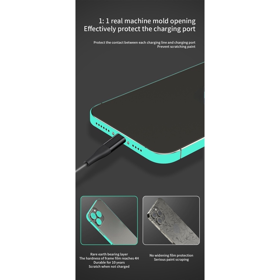 Miếng dán khung viền điện thoại bằng PVC màu dạ quang chống trầy thích hợp cho iPhone 13 Pro Max 12