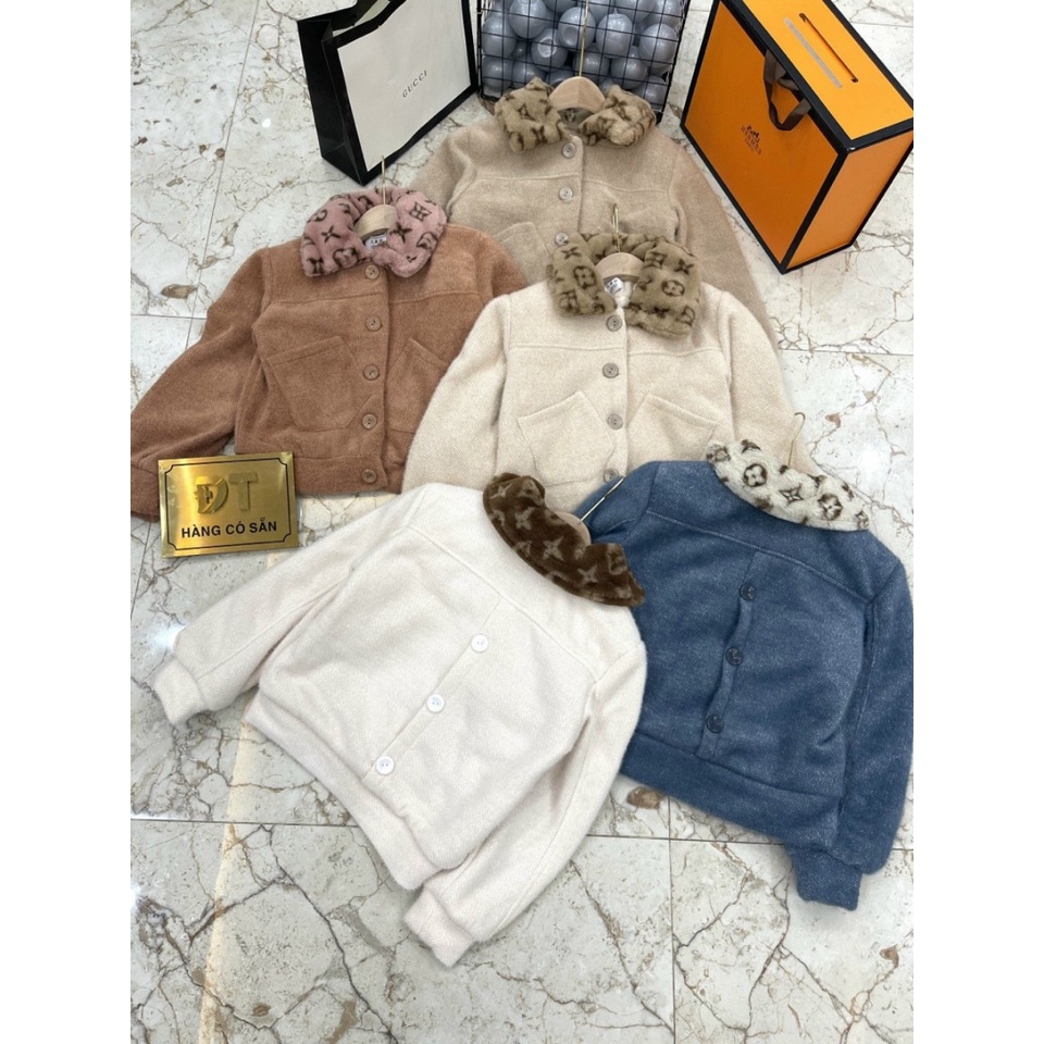 Áo dạ nữ, áo dạ cổ lông mặc ấm màu cơ bản dễ mặc hàng quảng châu cao cấp Oanh Shop | BigBuy360 - bigbuy360.vn