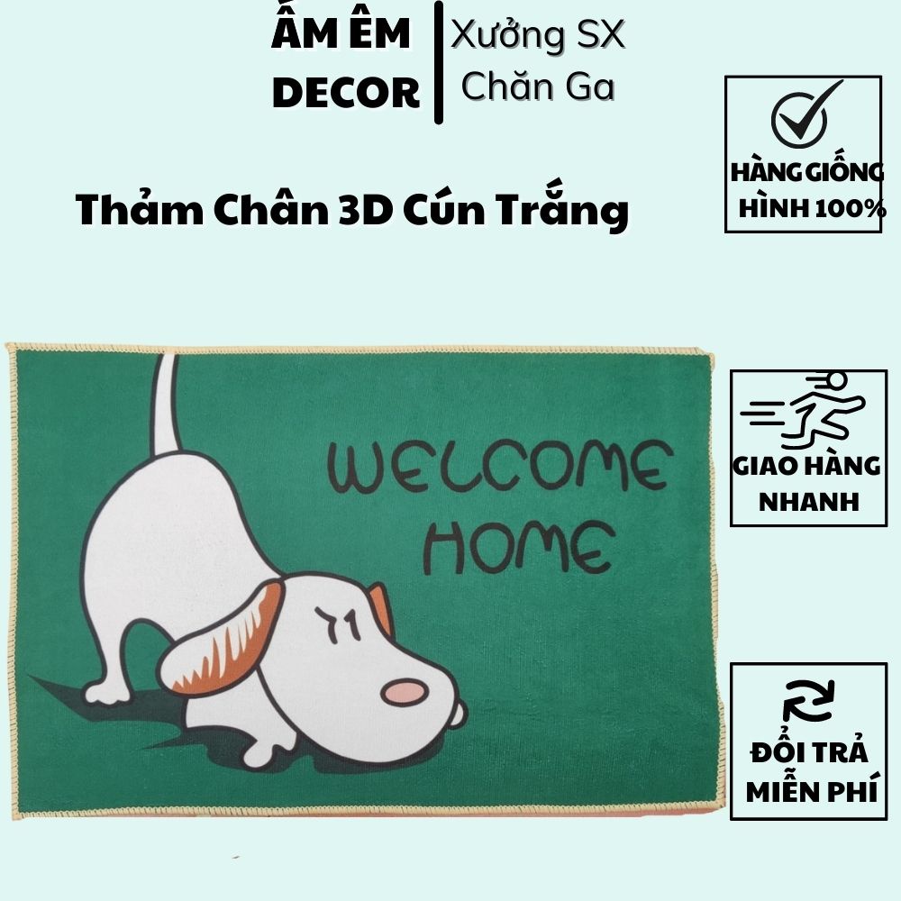 Thảm Chân 3D Chống Trơn Trượt Kích Thước 40x60CM - Xưởng Gia Công Thảm Chân 3D Ấm Êm Decor