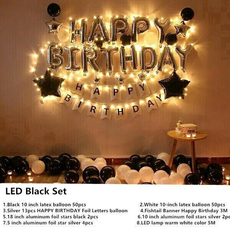 Bộ Bong Bóng Đèn LED Trang Trí Tiệc Sinh Nhật