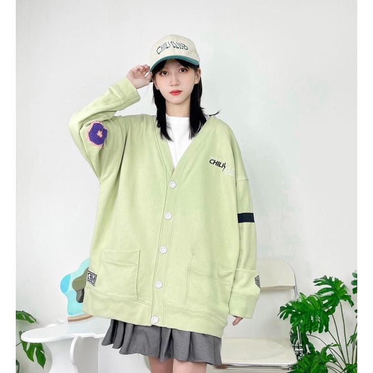 Áo khoác Cardigan CHILICLUB ( Đỏ-Xanh Mint)