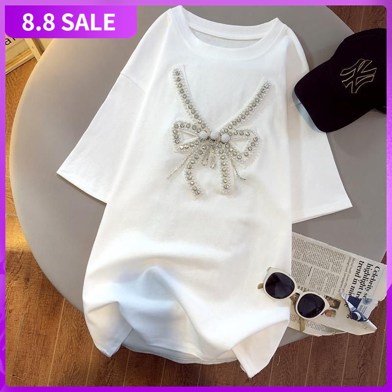 Áo thun ngắn tay thắt nơ đơn giản cho nữ 150kg