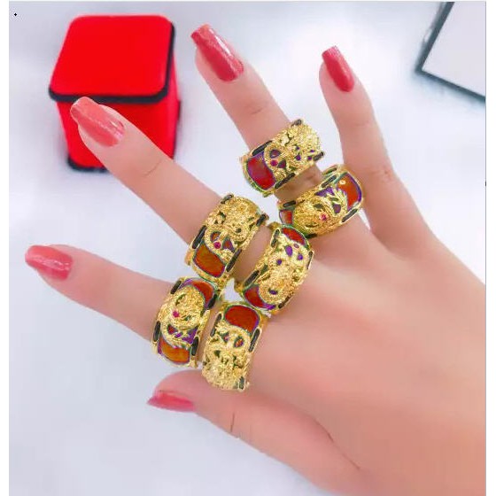 Nhẫn nam đẹp khắc hình rồng nổi bật không phai không bay màu