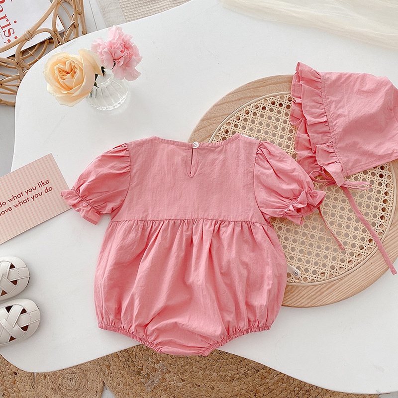 Bộ Áo Liền Quần Phối Ren Dễ Thương Thời Trang Mùa Hè Cho Bé