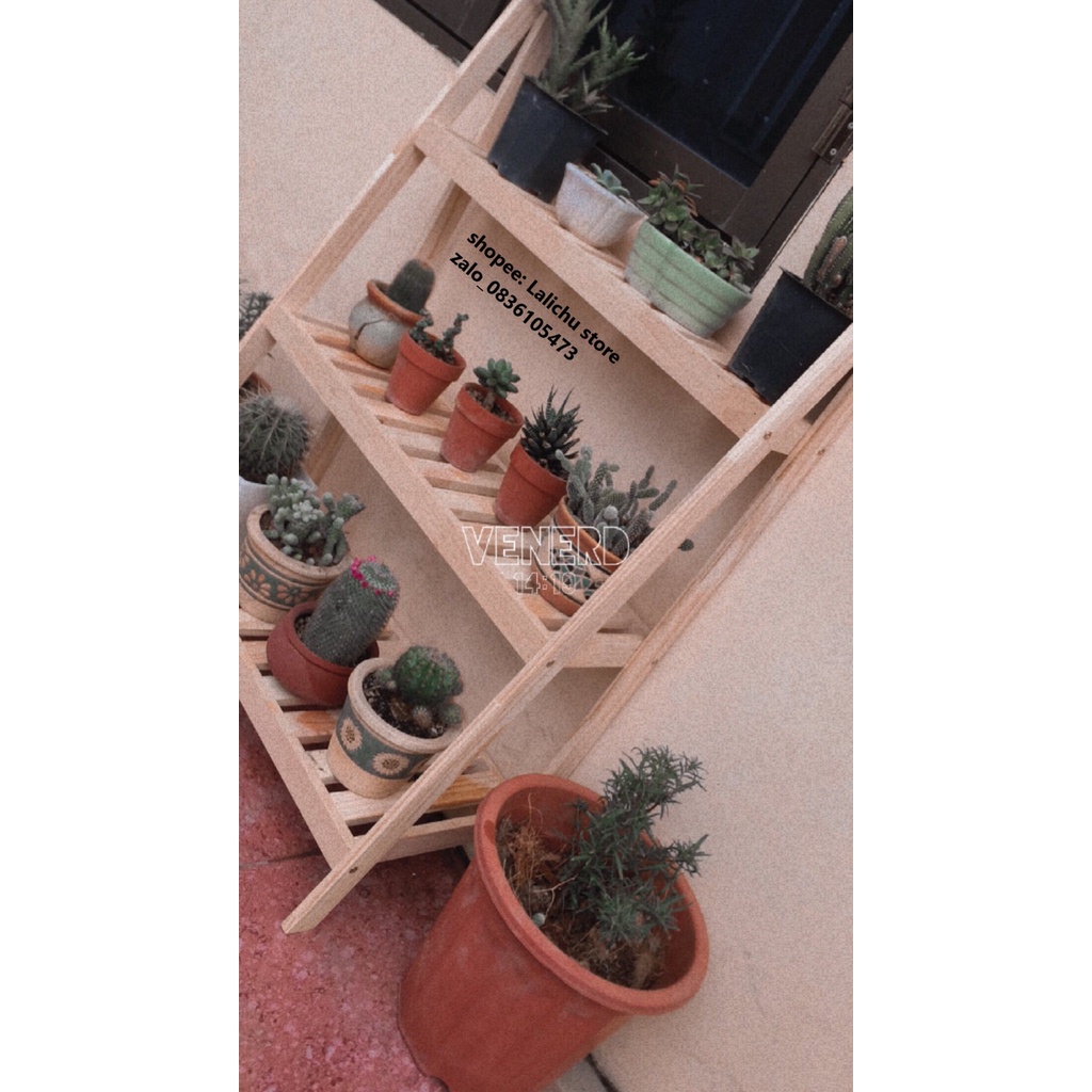 Kệ chữ A 3 ngăn gỗ tự nhiên decor trang trí nhà cửa