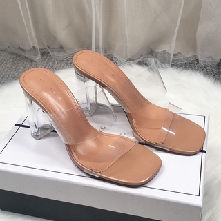 Guốc nữ cao gót quai trong đế trong 7 phân mới