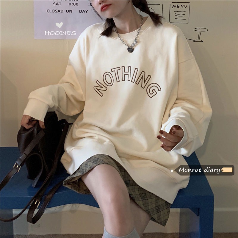 Áo Hoodie Nỉ Bông Không Mũ Thuê Chữ Nothing Mẫu Mới M064 -Violet_Store | BigBuy360 - bigbuy360.vn