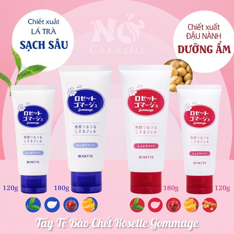 (BIG SIZE 180g)Gel tẩy tế bào chết Rosette Peeling Gel Nội Địa Nhật Bản