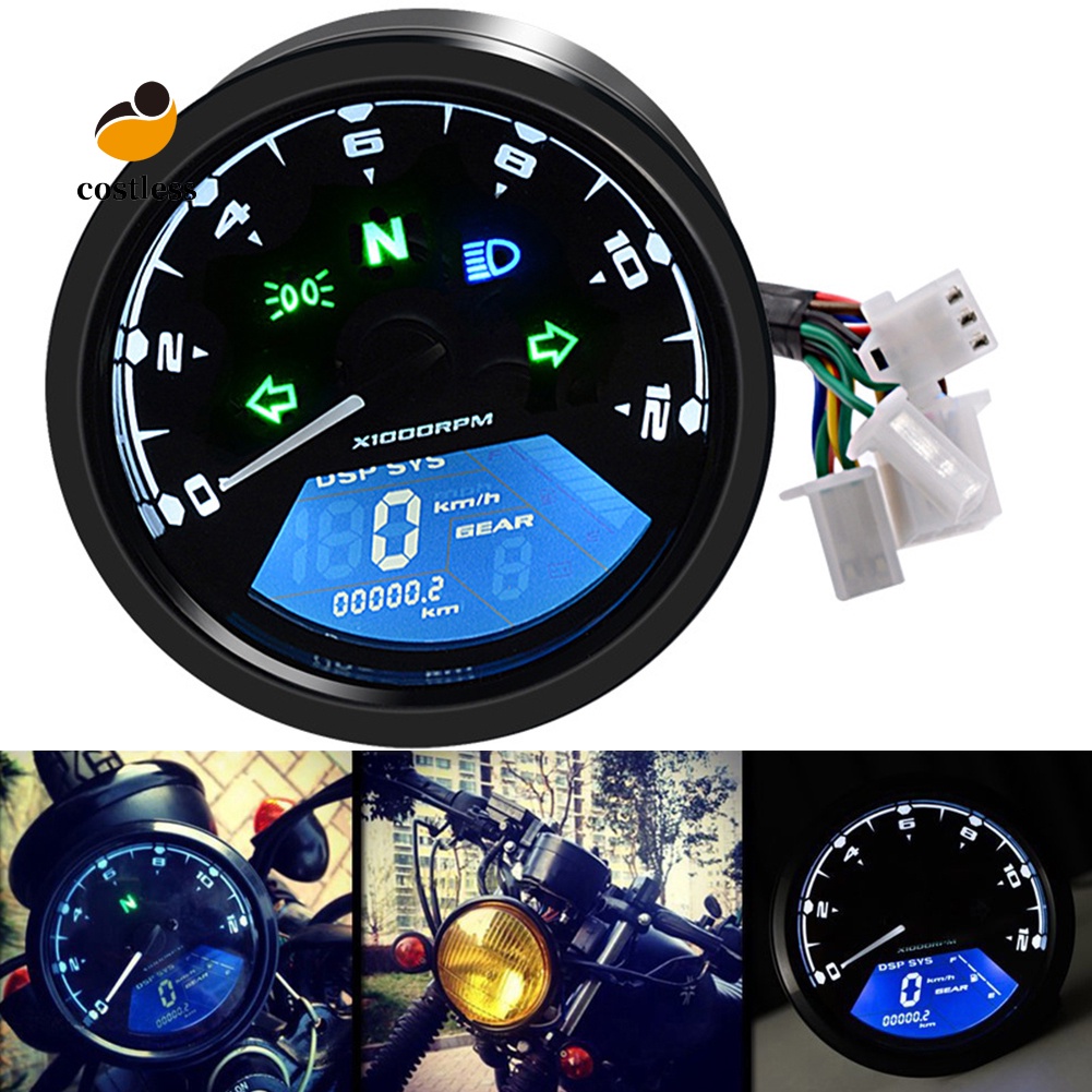 Chi Tiết| Đồng Hồ Đo Tốc Độ Xe Máy 8-18V Màn Hình LCD