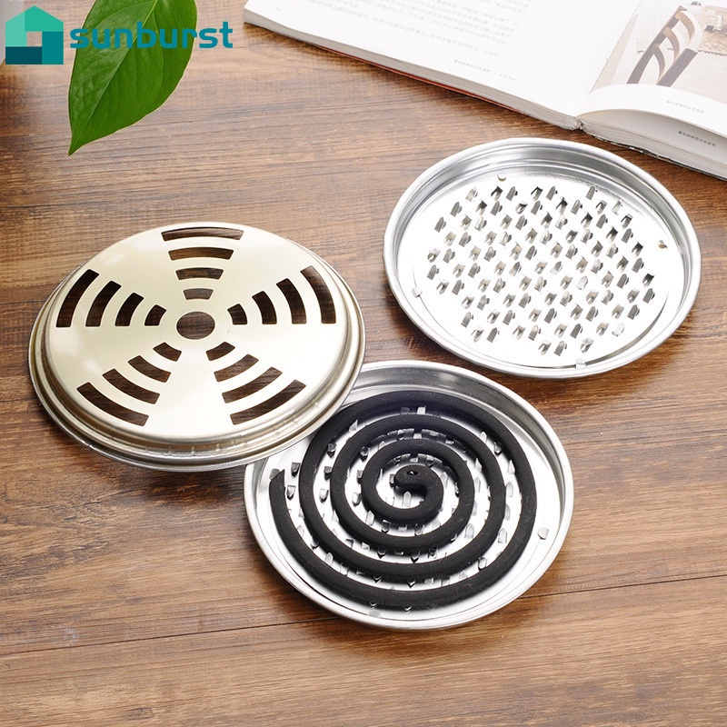 Giá đỡ khoanh nhang muỗi bằng kim loại an toàn có nắp đậy cho gia đình/ngoài trời