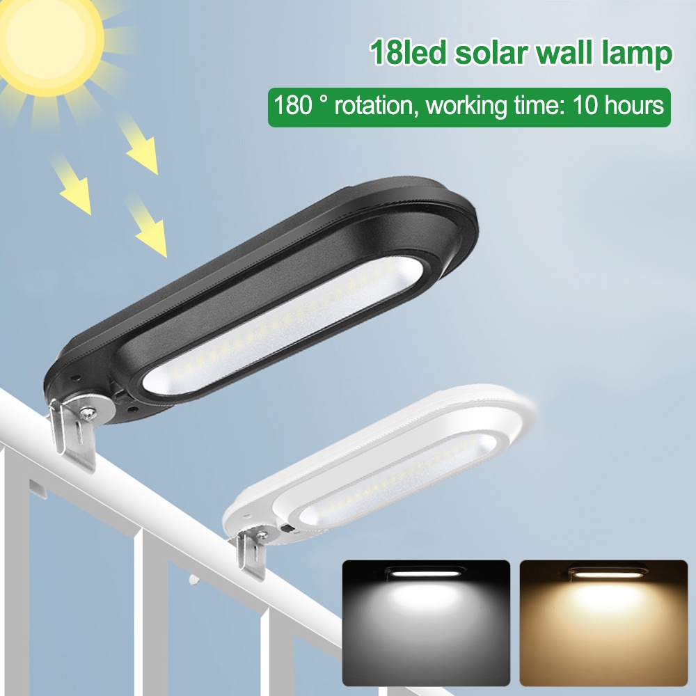 Đèn Led 18 Bóng Gắn Tường Sử Dụng Năng Lượng Mặt Trời Chống Thấm Nước Trang Trí Sân Vườn
