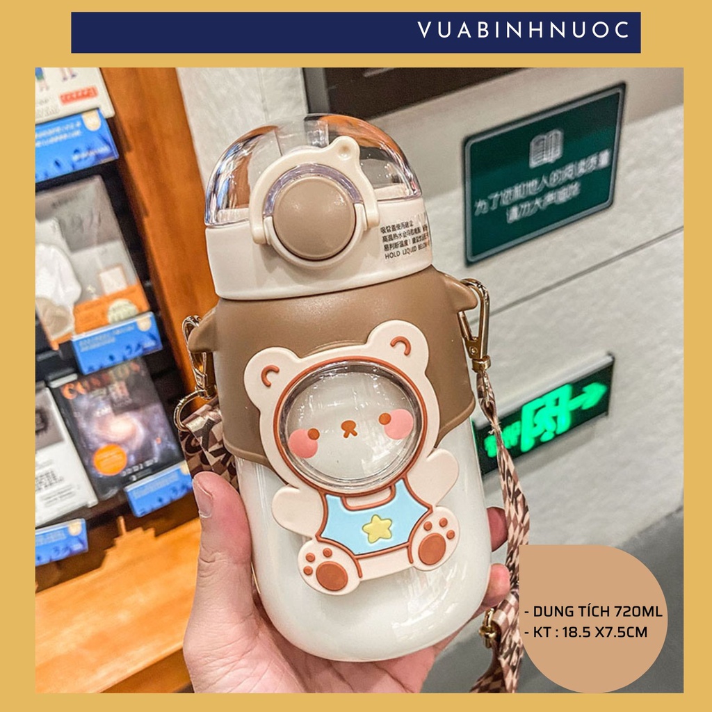 Bình nhựa trẻ em 720ml kèm dây đeo - vuabinhnuoc