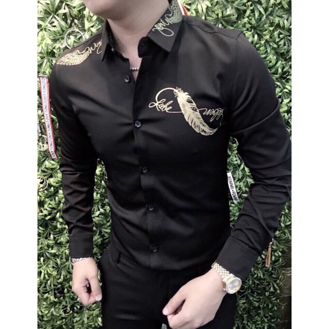 ÁO SƠ MI LỤA IN HÌNH CHÚ CHIM HIỆN ĐẠI - KHX002