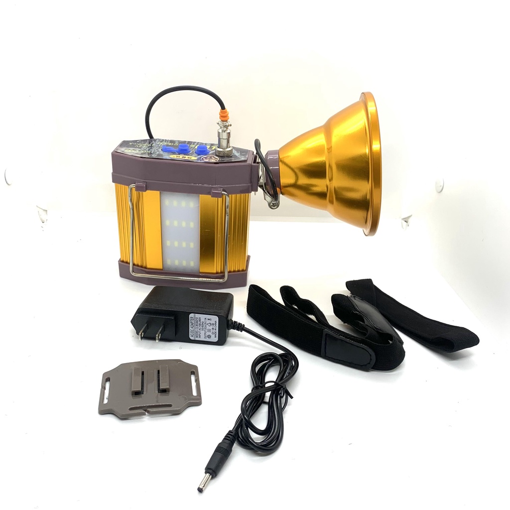 Đèn pin đội đầu siêu sáng, đèn đeo đầu pin rời V588 chóa lớn 12cm