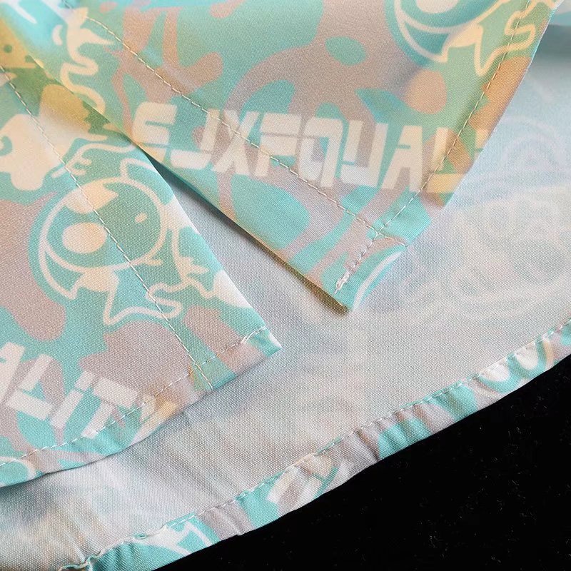 Áo Sơ Mi Tay Ngắn Dáng Rộng In Họa Tiết Hoạt Hình Phong Cách Hàn Quốc Thời Trang Mùa Hè 2022 Cho Nam