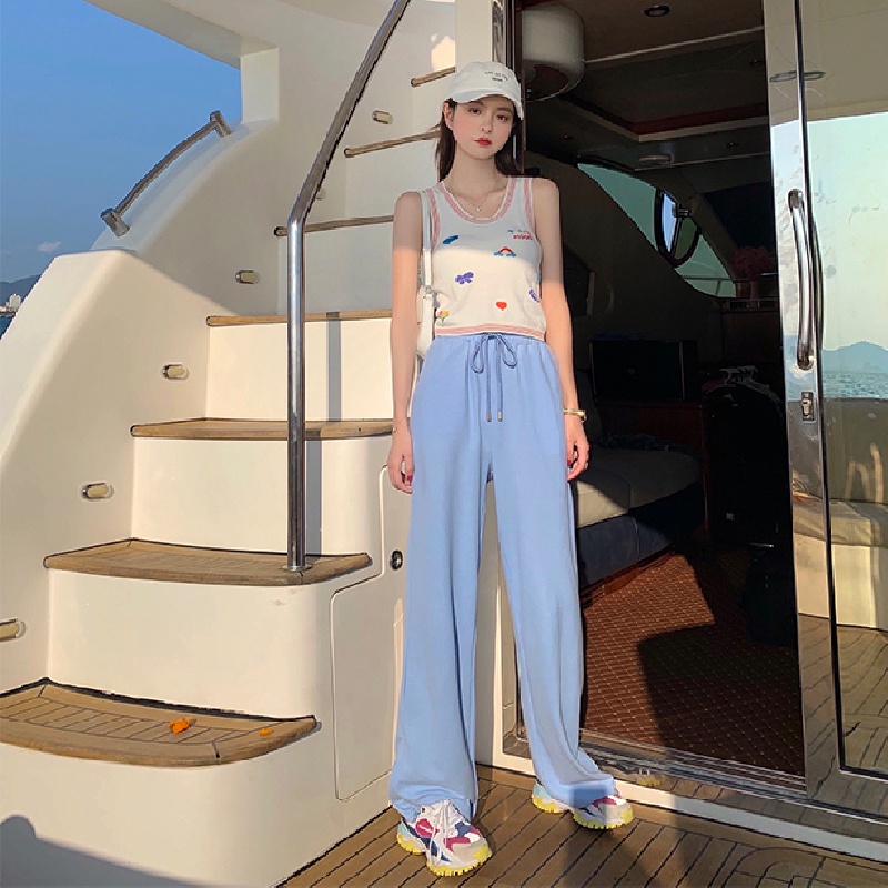 Áo croptop XIAOZHAINV không tay thêu họa tiết phong cách Hàn Quốc thời trang mùa hè cho nữ