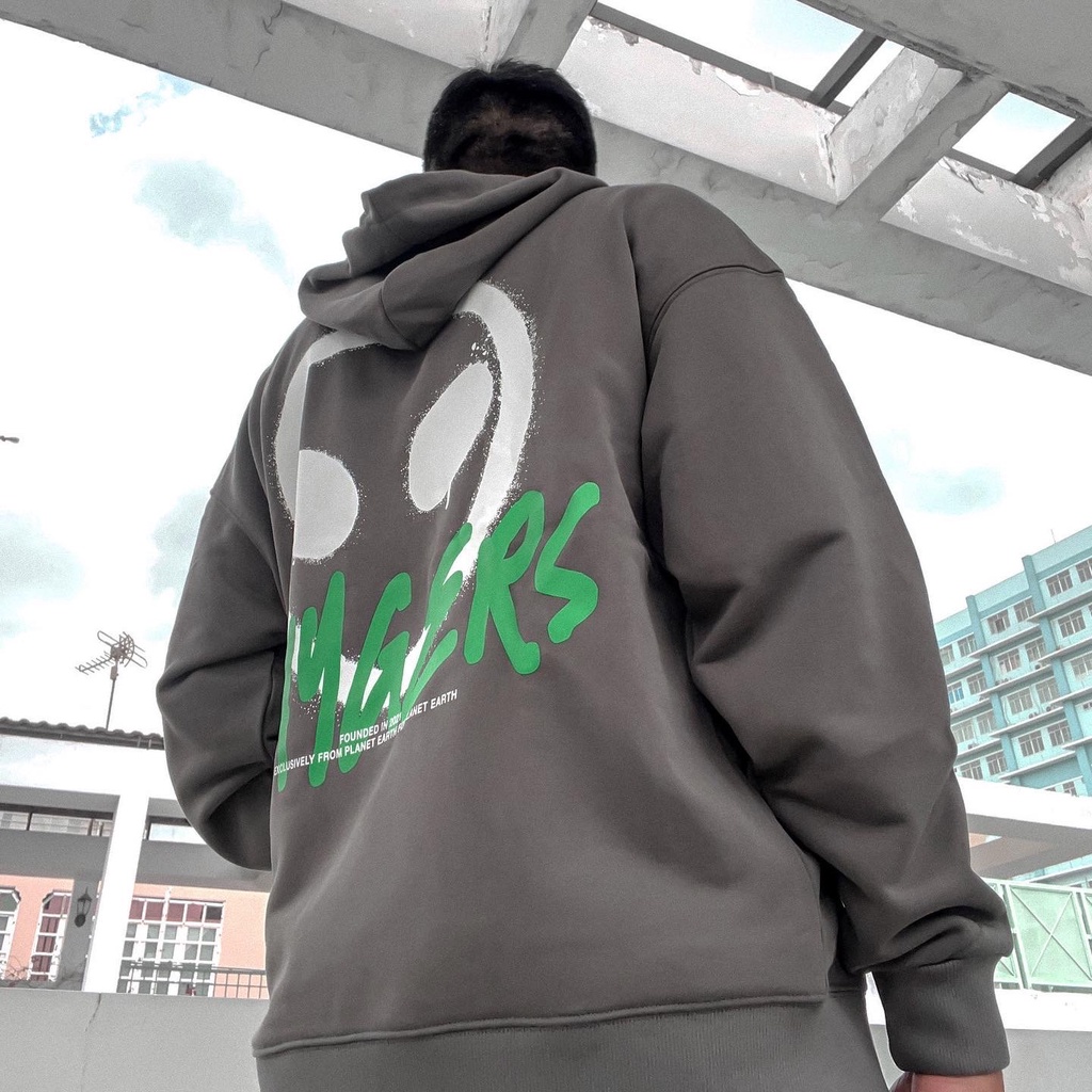 Áo SPRAYED Alien Zip Hoodie - Áo khoác nỉ dây kéo nam nữ unisex form rộng, nỉ chân cua cao cấp - Local brand Daygers