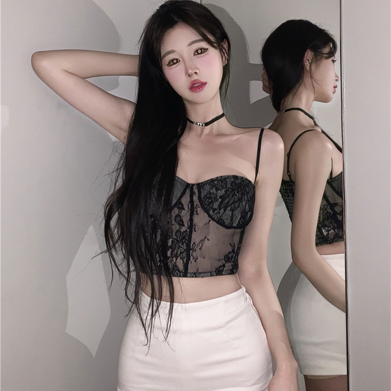 Áo Hai Dây Phối Ren Quyến Rũ Thời Trang Mùa Hè Cho Nữ