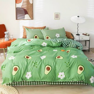 Bộ chăn ga gối cotton poly DươngAnh Decor - Mẫu bơ xanh