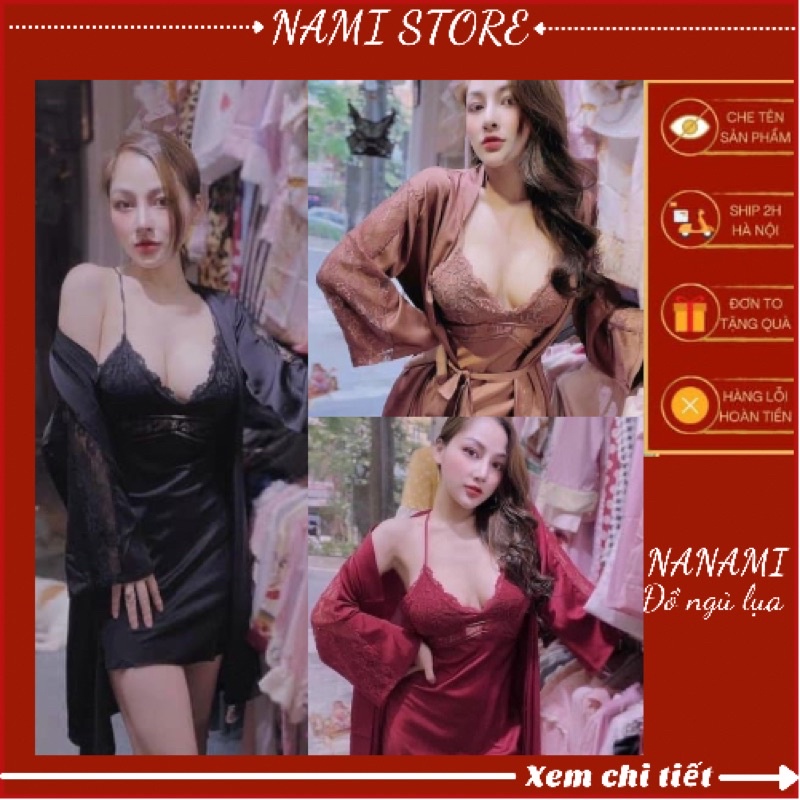 Sét Đầm Ngủ Ren Quyến Rũ, Váy 2 Dây Kèm Choàng Ngủ Phối Ren Mềm Cao Cấp Cho Nữ Từ 40-56kg | BigBuy360 - bigbuy360.vn