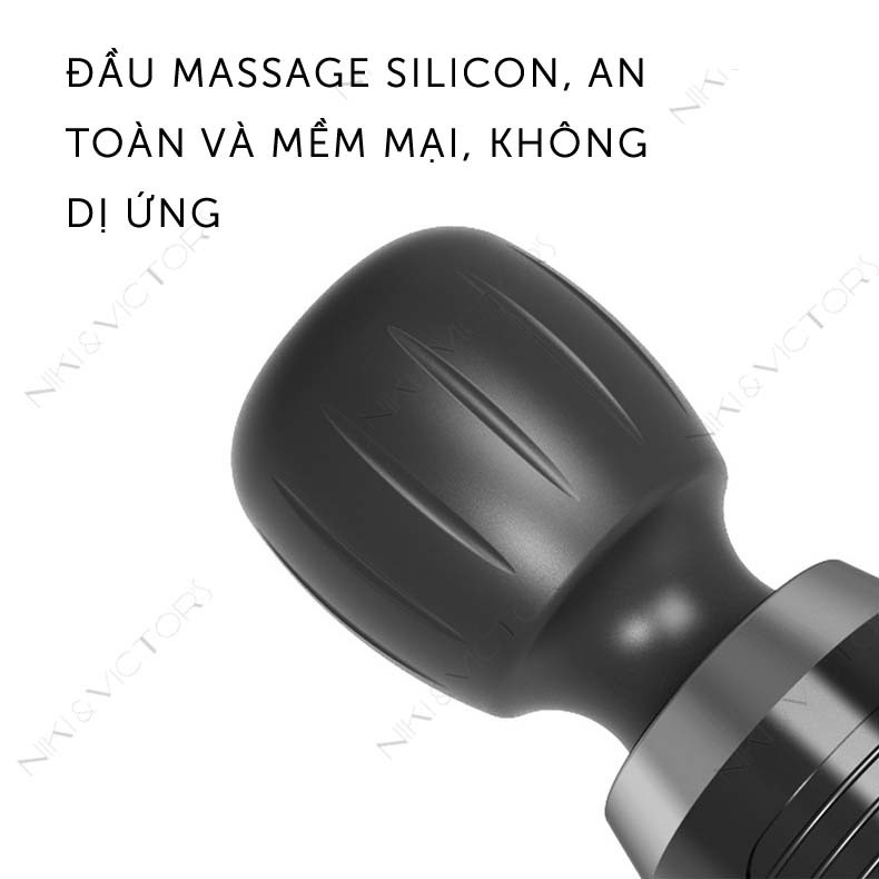 Súng Massage Fascial Gun Mini Cầm Tay 1 Đầu Silicon Giảm Căng Cơ Trị Nhức Mỏi