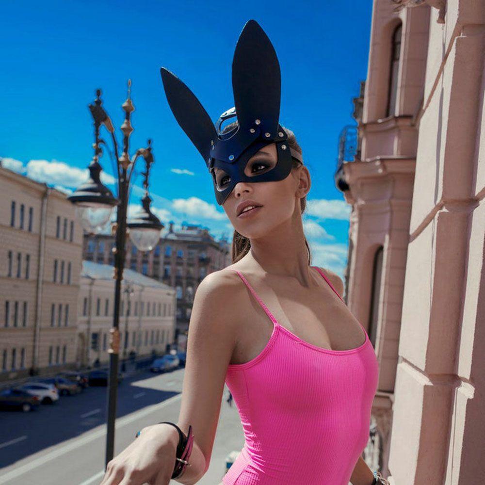 Mặt Nạ Che Mắt Bằng Da PU Hình Thỏ Vui Nhộn Sáng Tạo VANES1 Dành Cho Người Lớn