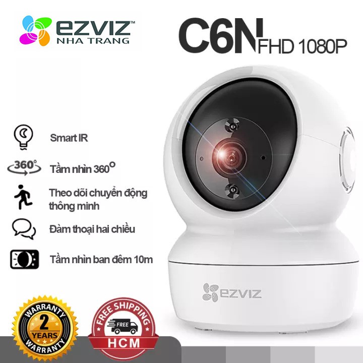 amera Ezviz C6N-1080p camera wifi trong nhà đàm thoại 2 chiều quan sát ban đêm 10m bám theo chuyển động thông minh