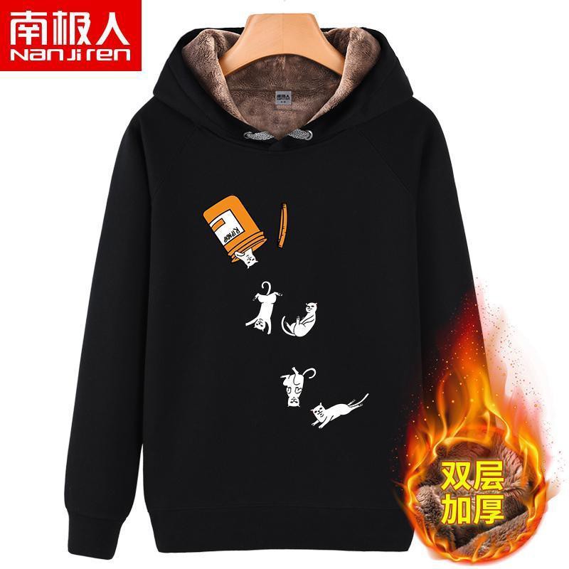 Áo Hoodie Tay Dài Vải Len Cashmere Dày Dặn Thời Trang Cho Nam