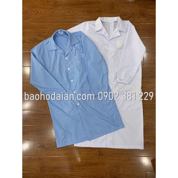 Áo blouse nam nữ dài tay cao cấp (áo blue bác sĩ, dược sĩ, phòng thí nghiệm, thẩm mỹ viện)
