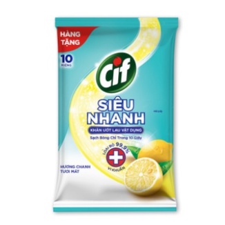 Khăn ướt CIF 10 tờ chuyên lau vật dụng nhà bếp đa năng sạch bóng trong 10 giây Gia Phú