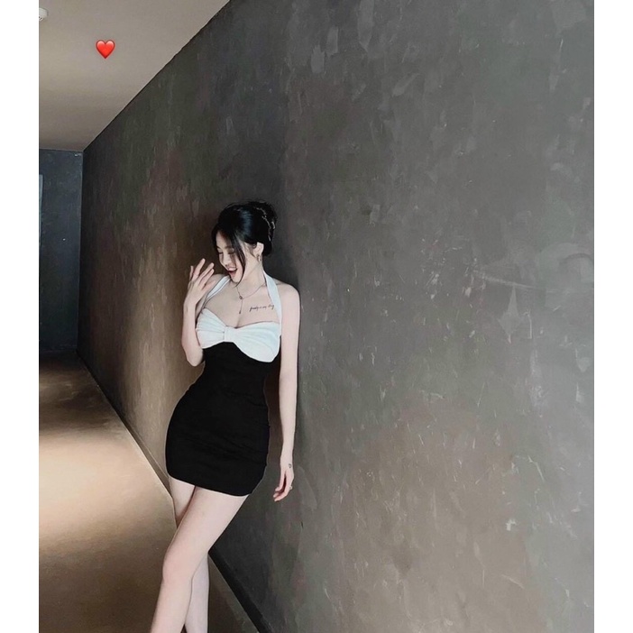 ĐẦM BODY NƠ TRƯỚC NGỰC TRANG PHỤC DỰ TIỆC-kèm ảnh thật