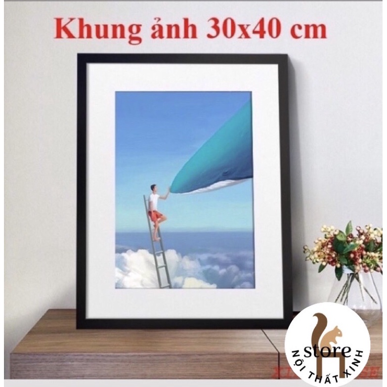 khung ảnh đen trắng trơn kích thước 30x40