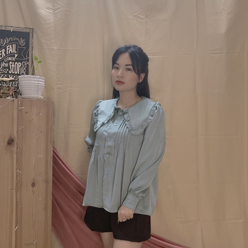 Sơ mi lụa cổ bèo điệu