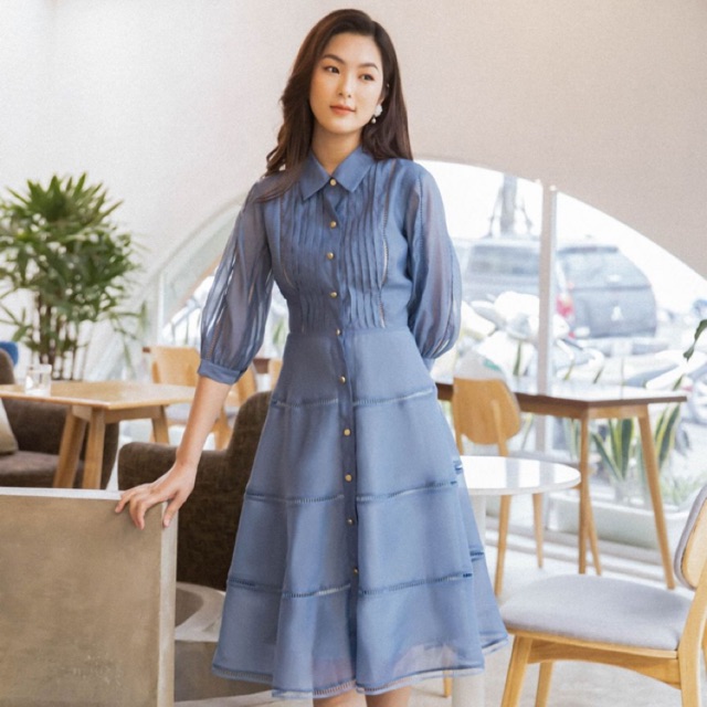 Đầm ghi đá ren ( chốt live)