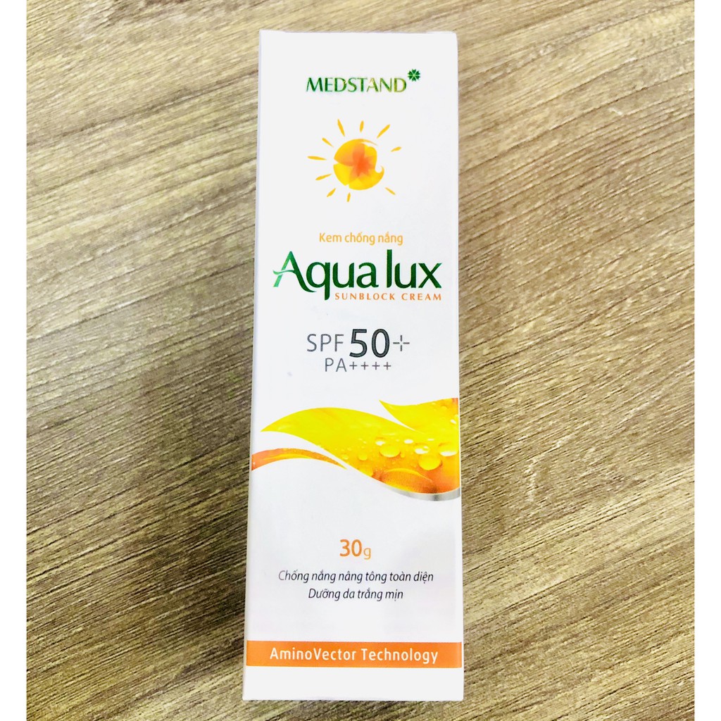 kem chống nắng Aqua Lux Medstand - nâng tone toàn diện , dưỡng da trắng mịn