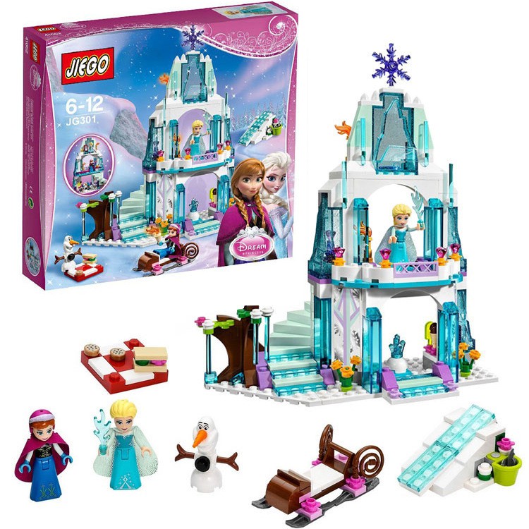 ĐỒ CHƠI XẾP HÌNH LEGO CÔNG CHÚA ELSA NỮ HOÀNG BĂNG GIÁ DISNEY BỘ LẮP RÁP LÂU ĐÀI TUYẾT JIEGO JG301