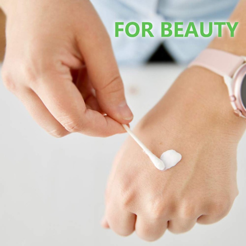 Hộp 100 Tăm Bông Cotton Hai Đầu Có Thể Phân Hủy Sinh Học