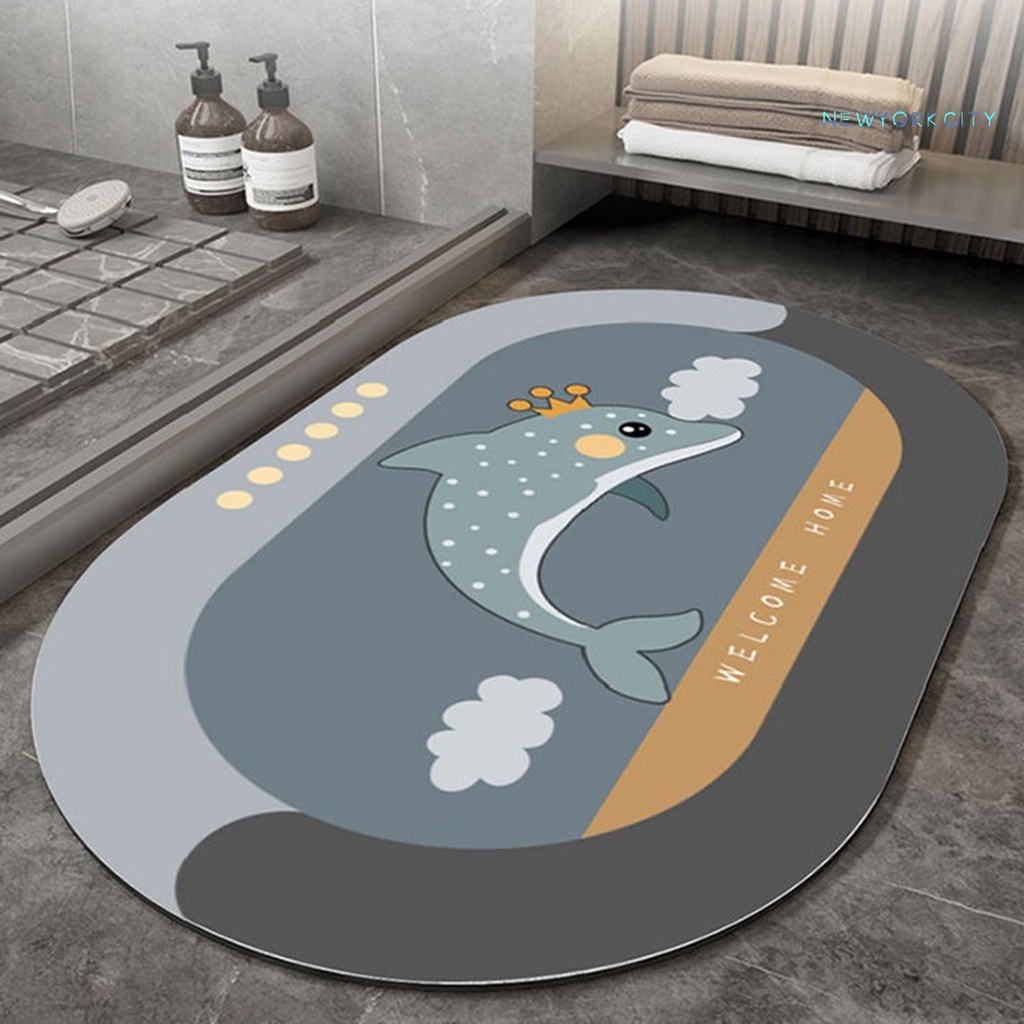 Thảm Chùi Chân Siêu Thấm Hút Chống Sốc Nhanh Khô Màu Sắc Đơn Giản Cho Phòng Tắm