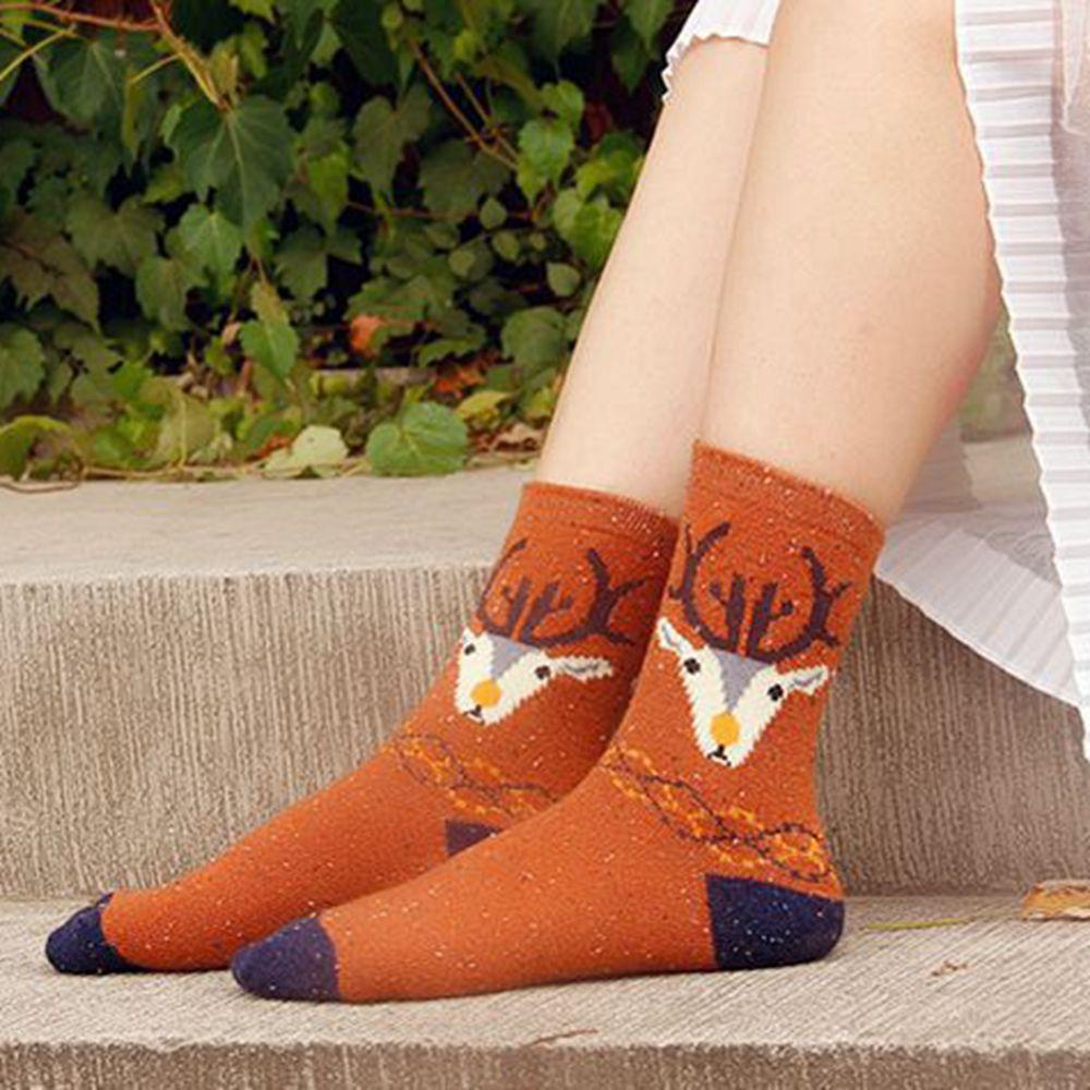 1 Đôi Tất Cotton Dày In Hình Thú Dễ Thương Thời Trang