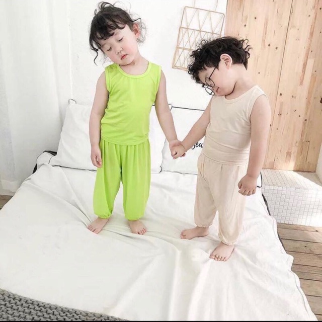 Combo 2 áo ba lỗ kèm quần alibaba cho bé trai/ gái