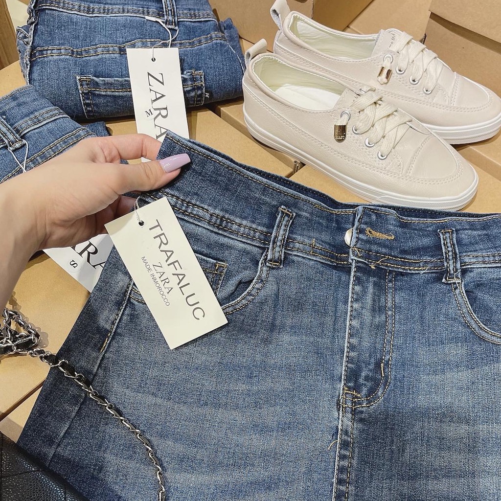 [ZARA] CHÂN VÁY BÒ XANH CHỮ A MỀM ĐẸP ZARA TUỒN