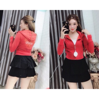 Khoác lửng ôm eo thêu 