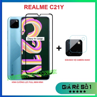 Combo Realme C21Y / Realme C25Y kính cường lực full màn hình + dán bảo vệ camera chống xước chống bụi bẩn